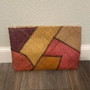 Vintage handmade straw clutch